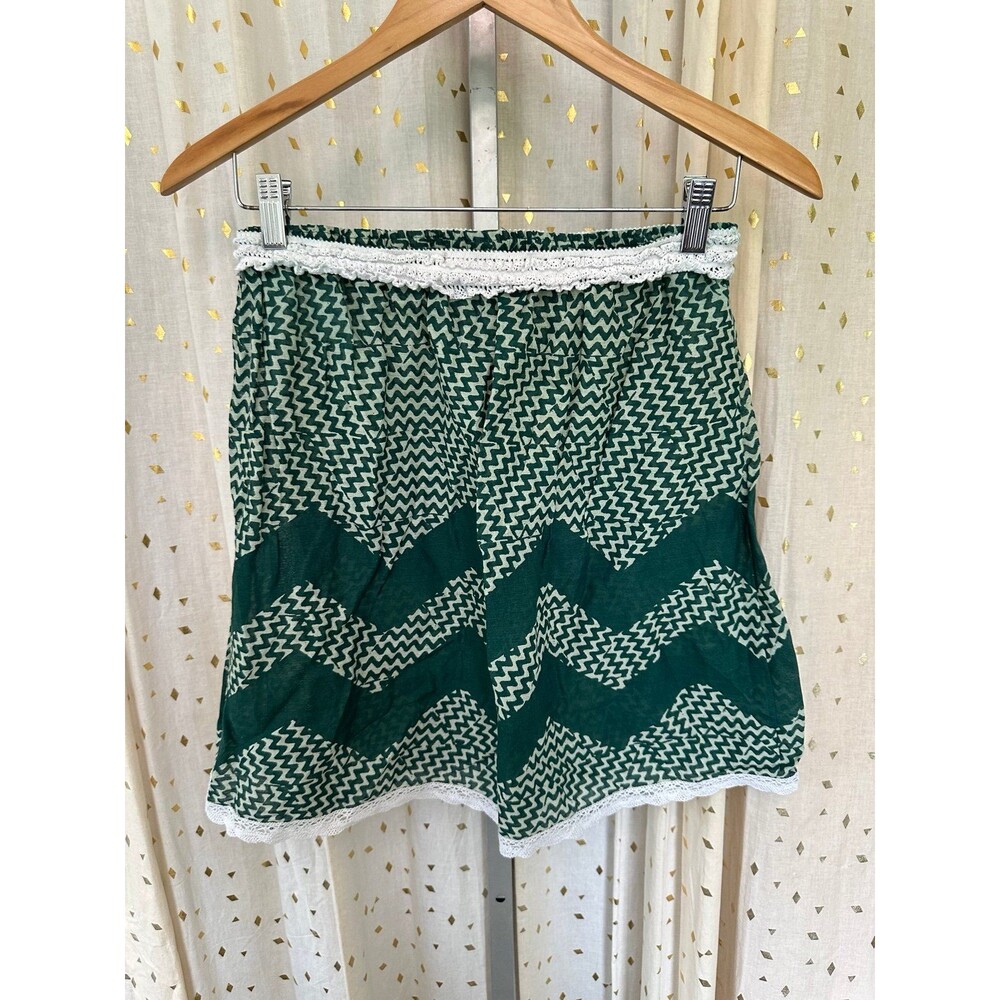 Kealopiko Kai Nui Kai Iki 100% Cotton Hand Dyed Strapless Eyelet Lace Trim Top M